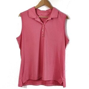 Peter Millar Wicking Pink Sleeveless Polo Shirt